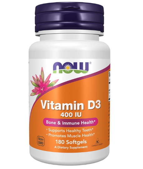 NOW <b>비타민D</b>3 400IU 180정 <b>비타민디</b> 결핍 부족