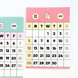 모모팝 2026년 달력 컬러블록 월 캘린더 2026 26년 인테리어 벽걸이달력 A3