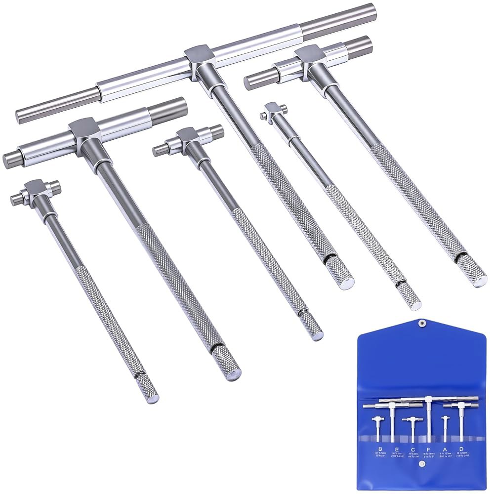 Ciltluk 6Pcs T 보어 벌크, 범위 홀 세트, 게이지 있는 5/16 게이지, 측정 액션 부드러운 고정밀 텔레스코핑 6 텔레스코픽 키트 세트 장치가