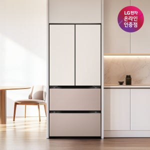 LG 디오스 오브제컬렉션 김치톡톡 핏앤맥스 480L 김치냉장고 미스트 토프+아몬드(Z484GGA123S)