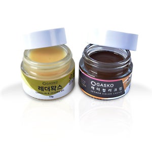 가스코 가죽컬러크림+레더왁스 세트 크림 염색제 염색약 가죽 신발 가방 구두 스크래치 명품 복원 27색상