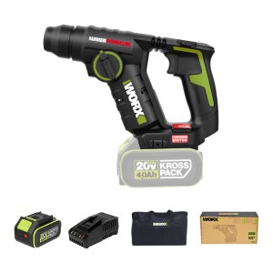 웍스 충전 로타리 앙카 해머드릴 SDS 20V 4.0Ah 배터리1개 BL WU380S