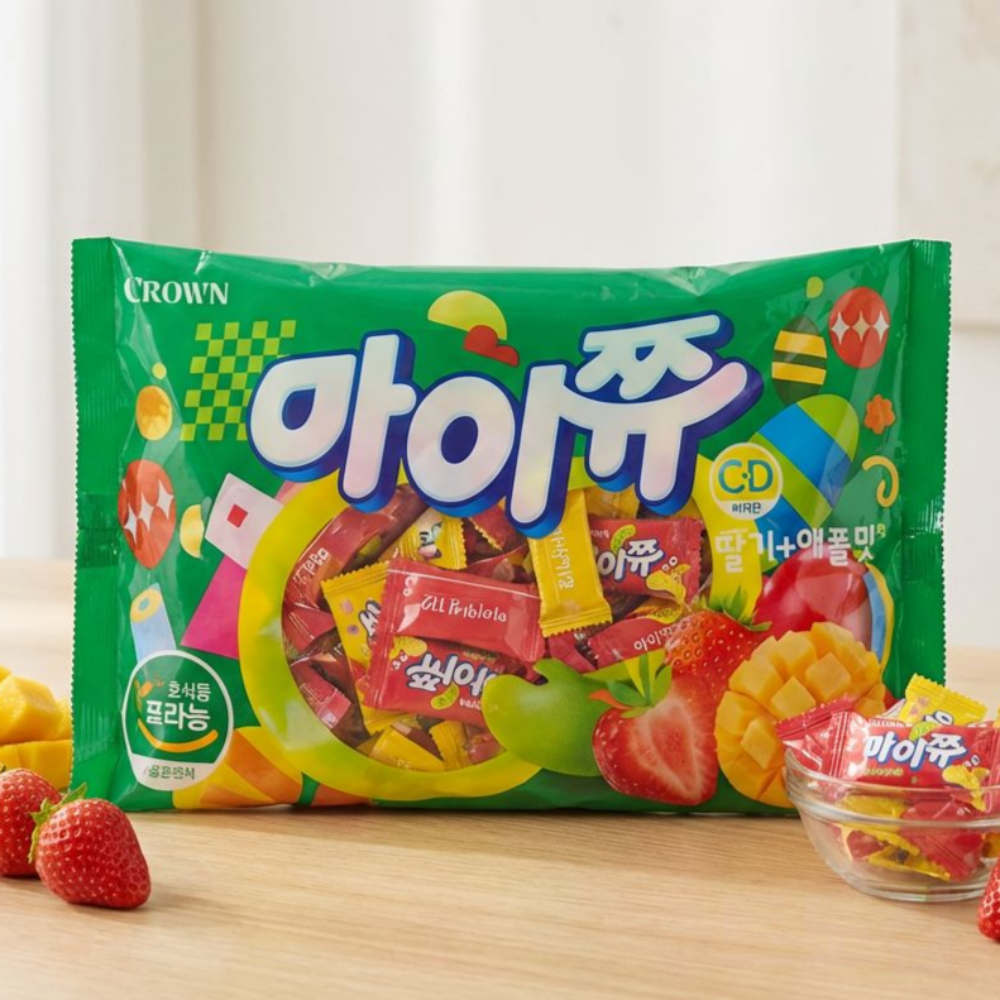 크라운 마이쮸 어린이 학교 간식 딸기애플망고