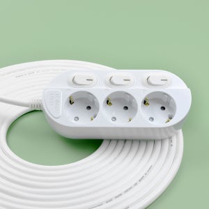 오성정밀 국산 멀티탭 접지 안전 멀티콘센트 개별 스위치 3구, 8m, 1개