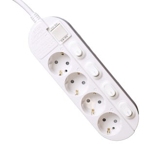 오성정밀 국산 멀티탭 접지 안전 멀티콘센트 개별 스위치 4구, 2.5m, 1개