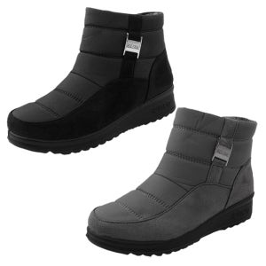 여성부츠 방한화 따뜻한신발 4cm 키높이 쌈지 버클지퍼 털 패딩부츠 데일리 J106