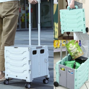 캠핑 구르마 다용도 4바퀴 마트용 쇼핑 접이식카트4바퀴 구루마 캠핑카트 접이식2단 수레 손구르마 시장바구니