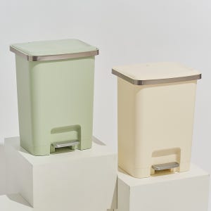 [리퍼] EKO 심플큐빅 25L 페달휴지통 무소음 종량제냄새차단기저귀 쓰레기휴지통