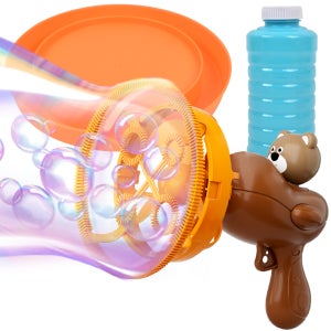 R 듀얼 버블건 이중 비눗방울 머신 곰돌이 h067 brown 자동 수동 비누방울 총