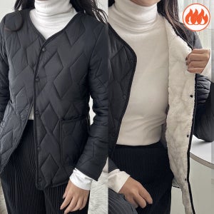 여성경량패딩 털안감 이너 가벼운 깔깔이점퍼