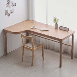 [책꽂이 포함] 모모드 코브 코너책상 L자형 원목 코너형 책상 테이블 1600 좌측형, 애쉬브라운