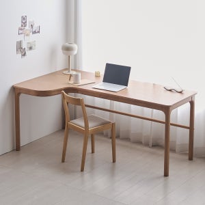 [책꽂이 포함] 모모드 코브 코너책상 L자형 원목 코너형 책상 테이블 1800 좌측형, 애쉬브라운