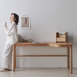 [책꽂이 포함] 모모드 코브 코너책상 L자형 원목 코너형 책상 테이블 1800 우측형, 애쉬브라운