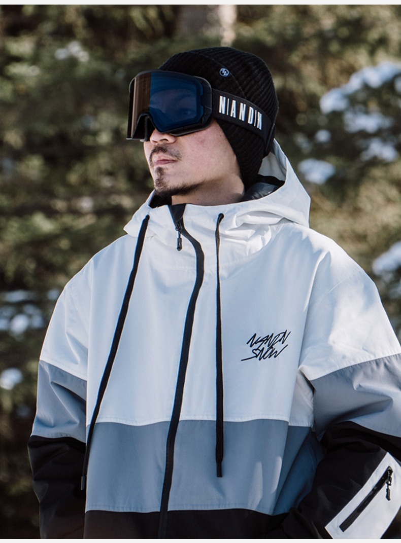 NANDN 스키 고글 클립형 자석흡착 대형 이중렌즈 방수 방풍 단일보드용 고글 NG12