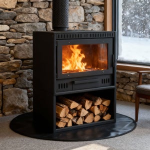 카나모 벽난로 세트 연통 화목난로 장작 실내 야외 가정용 단조 장작 펠렛 난로 캠핑