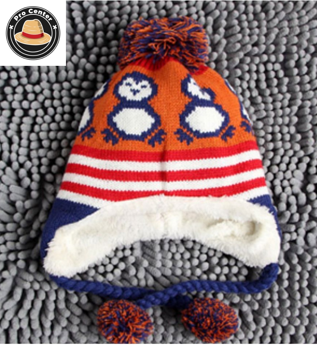 박프로센터 어린이 펭귄 귀달이 모자 갈색 겨울귀달이모자