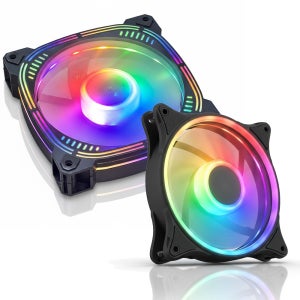 컴퓨터 케이스쿨러 120mm RGB LED DC12v 0.20A 대형 게이밍 PC 쿨링팬