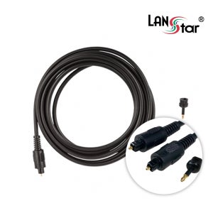 랜스타 LS-FOTT-1.5M 오디오 광케이블 각대각 각원젠더 포함 1.5m, 1개
