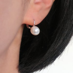 실버925 스와로브스키 8mm 진주 드롭 원터치 귀걸이