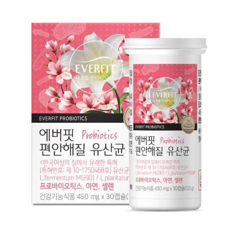 내츄럴플러스 에버핏 편안해질 유산균 450mg x 30캡슐 1개