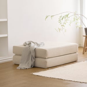 어반스튜디오 베어 패브릭 모듈 압축 소파 쇼파베드 스툴미포함, 크림화이트, 1인 스툴