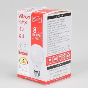 비츠온 LED벌브 전구 램프 E26 8W 전구색 3500k