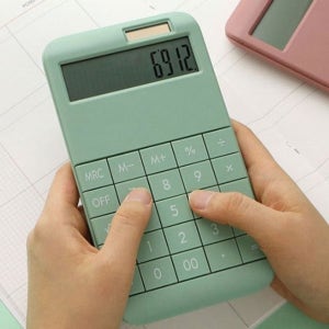 핑크풋 전자 계산기 학생 사무용 회계 계산기 3색