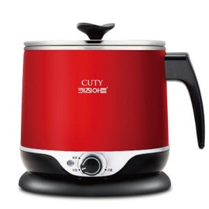 키친아트 큐티 전기 라면포트 멀티 쿠커 찜기 레드 1.8L 가정용