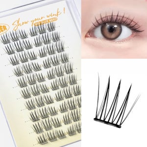 Ace 아이돌 노글루 일체형 원터치 대용량 인조속눈썹 (블랙글루, 투명글루 대용량 60pcs) 2종 (선택)