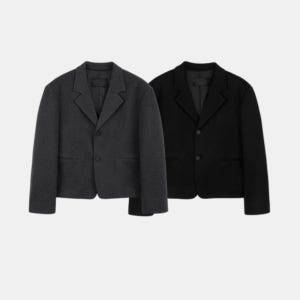 무배 엔플로어 울 크롭 블레이저 남자 블레이저 자켓