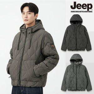 지프점퍼 웨이브 퀼팅 기모 후드 다운 점퍼 남성 여성
