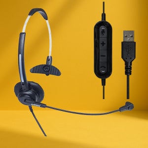 FreeMate DH-011T USB 콜센터 상담원 PC 컴퓨터 유선헤드셋 인라인컨트롤