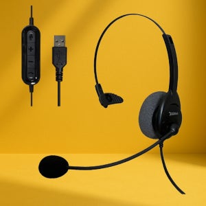 FreeMate DH-017TFN USB 콜센터 상담원 PC 컴퓨터 유선헤드셋 인라인컨트롤