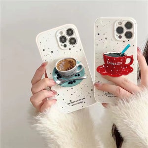 [여행 감성 인스타] 유럽 먹방 카페 핑거 그립 톡홀더 케이스 커피, 갤럭시A퀀텀2-A82