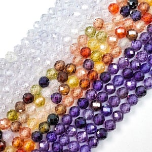 안공사 컬러원석 지르콘 큐빅 4mm 자수정 비즈공예재료