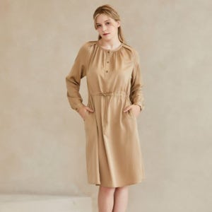 유어즈 국내생산 부드러운 텐셀 셔링 원피스 몸매 커버