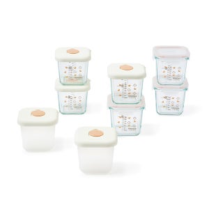 글라스락 베이비 큰용량 이유식용기 혼합 8조 세트 (눈금 하트)