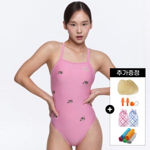 아레나수영복 플러피프렌즈3 선수 원피스 크로스스트랩백 핑크 여성수영복 사은품5종 증정 A5FL1CO09