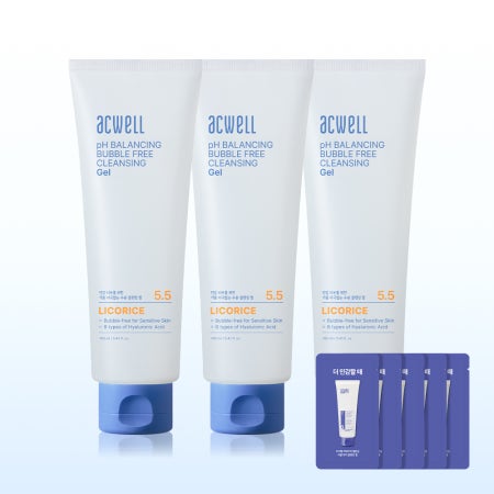 아크웰 피에이치 밸런싱 버블 프리 클렌징 젤 160ml (3개) (버블프리젤 5ml 샤쉐 5개 증정)