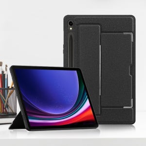 갤럭시탭 S10 라이트 케이스 범퍼 세로 거치 킥스탠드 킥쉘 블랙, 탭 S10 라이트