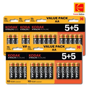 코닥 XTRALIFE 알카라인 건전지 AA 10개입, 5개