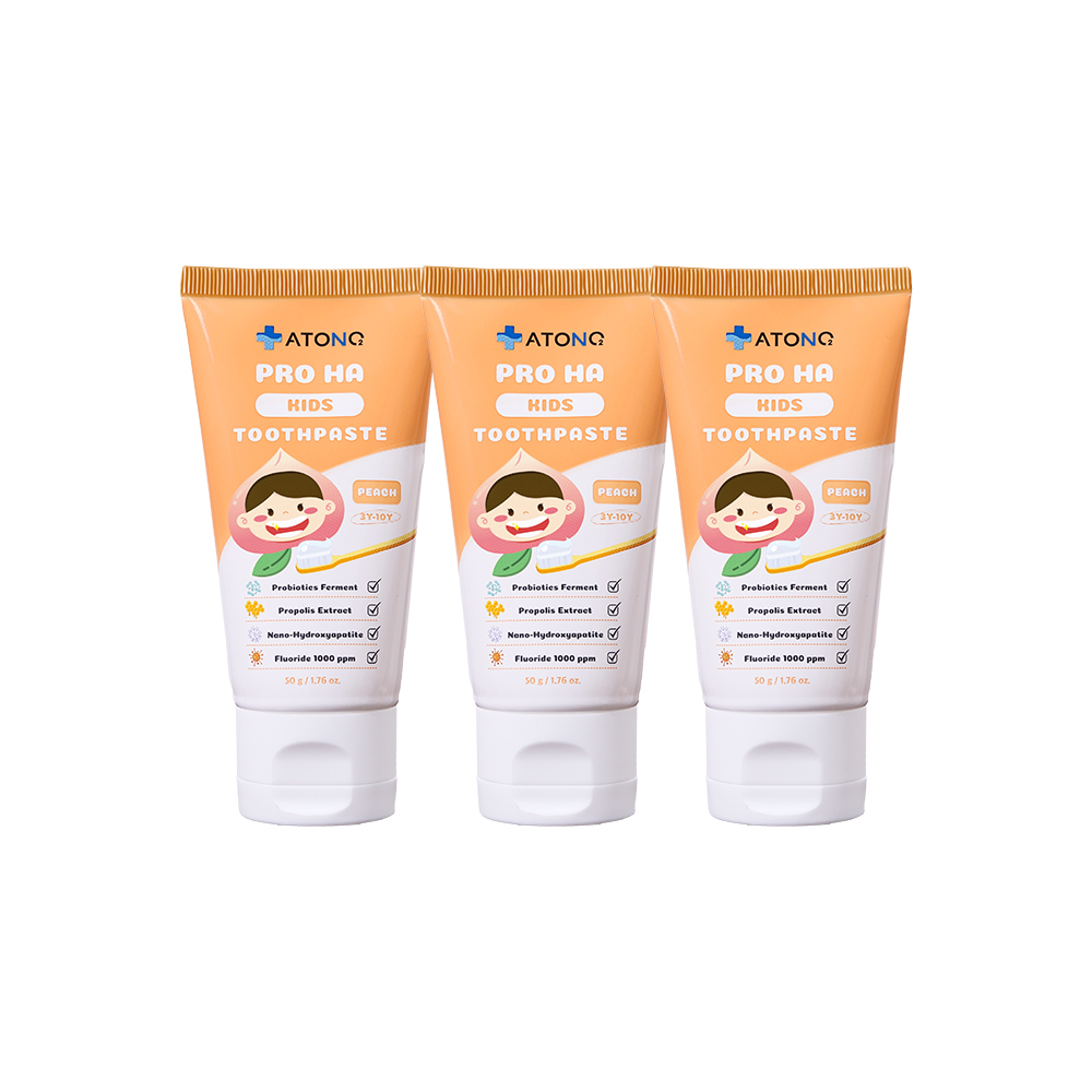 [아토앤오투] 프로 에이치에이 불소 키즈치약(복숭아향) 50g 1+1+1 1,000ppm