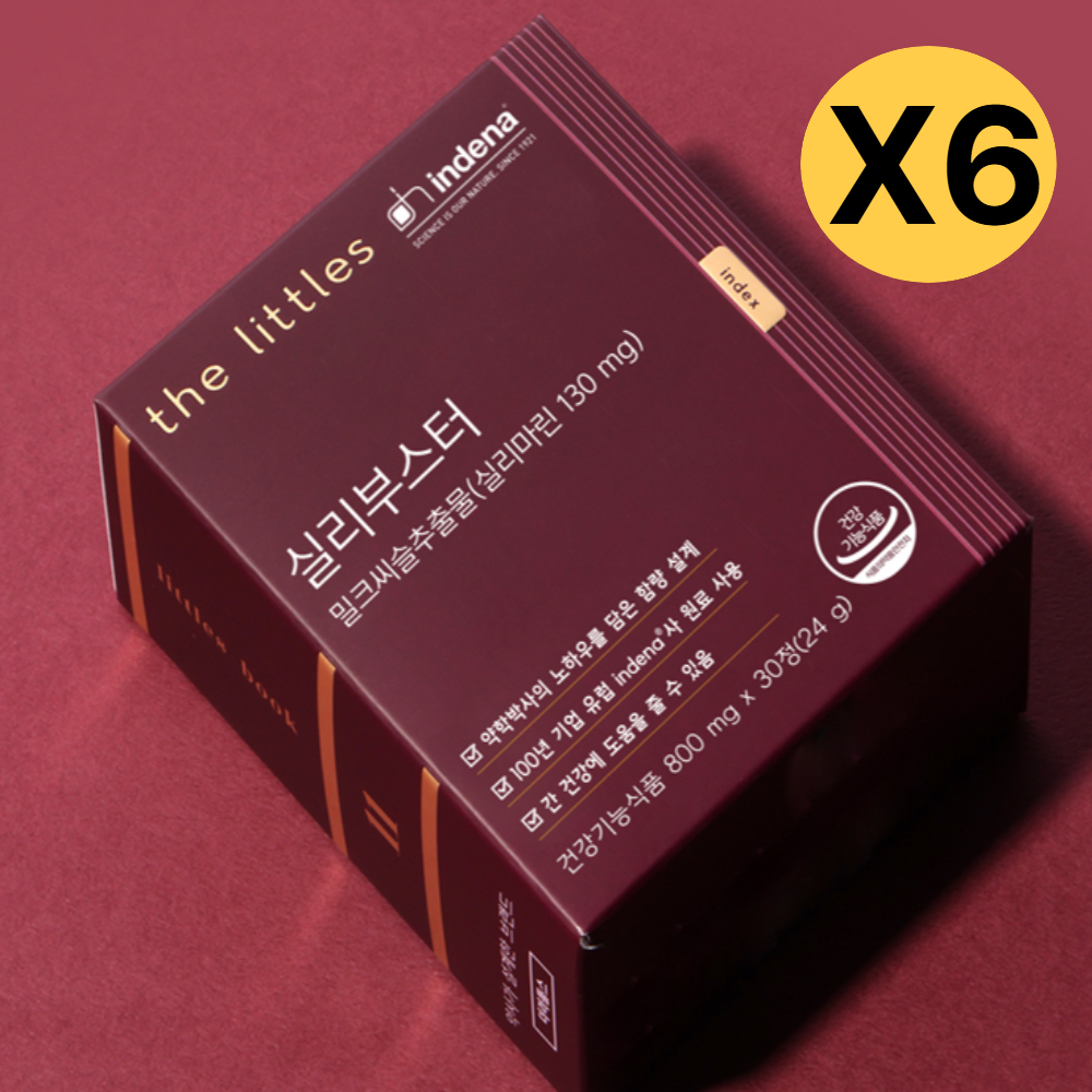 <b>더리틀스</b> 실리부스터 밀크씨슬 <b>실리마린</b> 영양제 30pX6 BNS