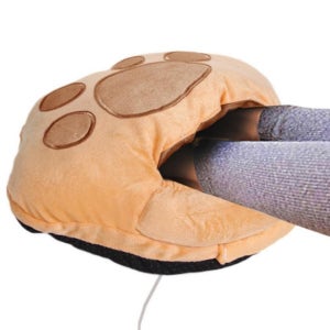 브라운 곰발바닥 USB 발열쿠션 발난로 사무실 가정용 발쿠션 온열패드