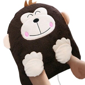 브라운 몽키 USB 발열쿠션 겨울발난로 사무실 가정용 발쿠션 온열패드