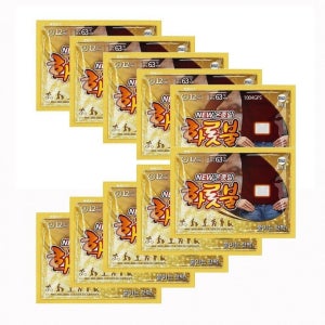 뉴온종일 화롯불 부착용 핫팩 40gx10개 빠른 발열패치 미니핫팩 부착용핫팩 국산핫팩 하루온핫팩