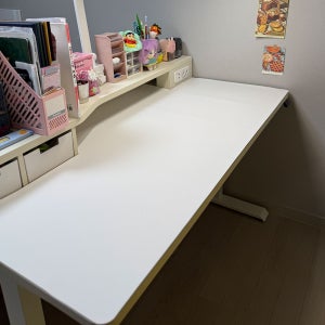 호환 꼬꼬미 가죽 데스크매트 한샘 조이S2 책상 모션데스크 콘센트형 136x70 화이트