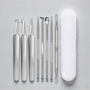 비립종 셀프제거 압출 짜기 여드름 피지 압출기 8종 세트