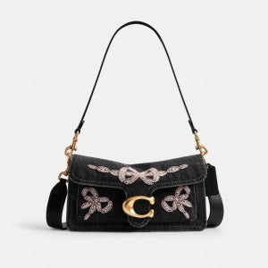 [코치][공식] 태비 숄더 백 26 위드 비디드 보우 CCW87 B4/BK