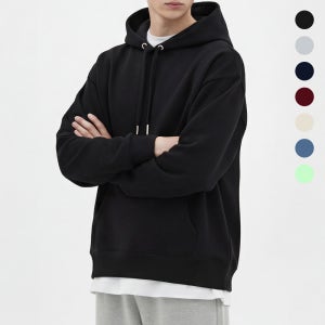 남자 무지 후드티 맨투맨 오버핏 빅사이즈 모자큰 커플 기모 회색 후드